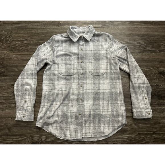 Faherty Legend Sweater Shirt Shacket Winter Clouds Plaid Size S Cabin Flannel - Picture 1 of 7